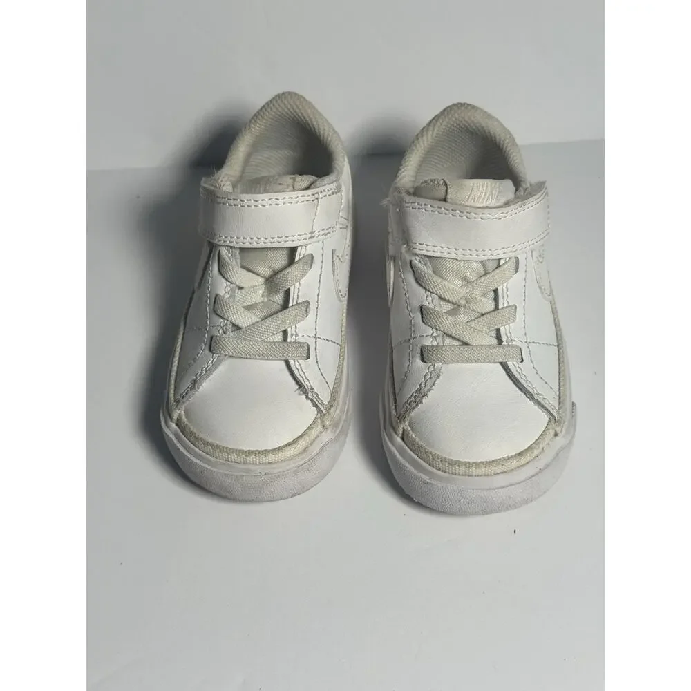 Nike Court Borough Low 2 TDV White Hook Loop Toddler Shoes Size 6C DA5382-104